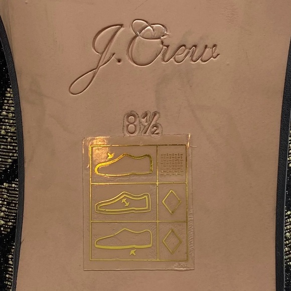 J. Crew Womens Shoes Smoking Flats Size 8 Black Gold Slip On Feminine Chic - Picture 11 of 13